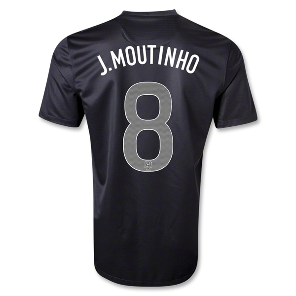 2013 Portugal 8 JMOUTINHO Away Black Shirt - Official Replica 4672