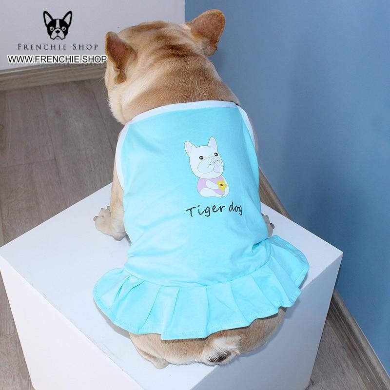Skirt Outfit Frenchie Summer Dress (w307) Paw Protection | Comfort Fit