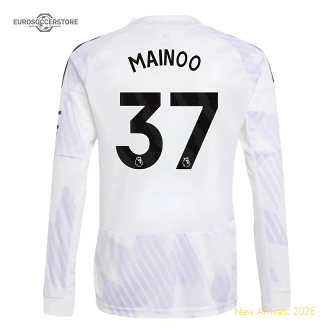 2025-2026 Man Utd Long Sleeve Away Jersey (Kids) (Mainoo 37)