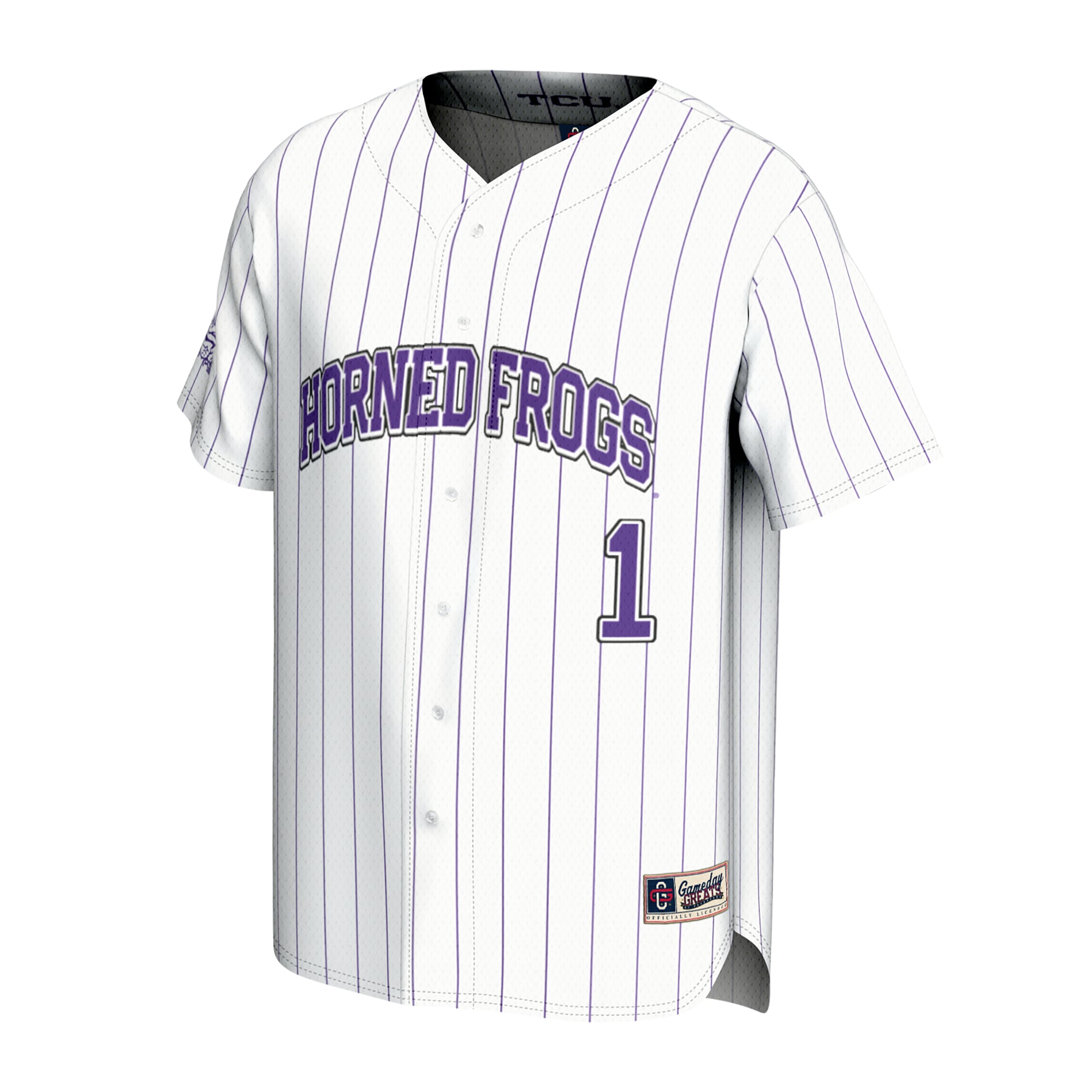 TCU Horned Frogs GameDay Greats Unisex Lightweight Collegiate Baseball Fashion Jersey - White