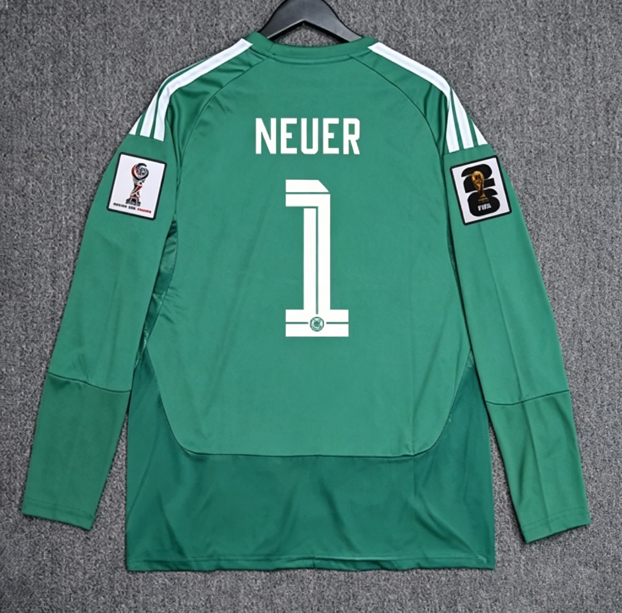 [FSOUK] Germany Manuel Neuer 1 Green Long Sleeve Home Goalkeeper Jersey Youth 2026 World Cup