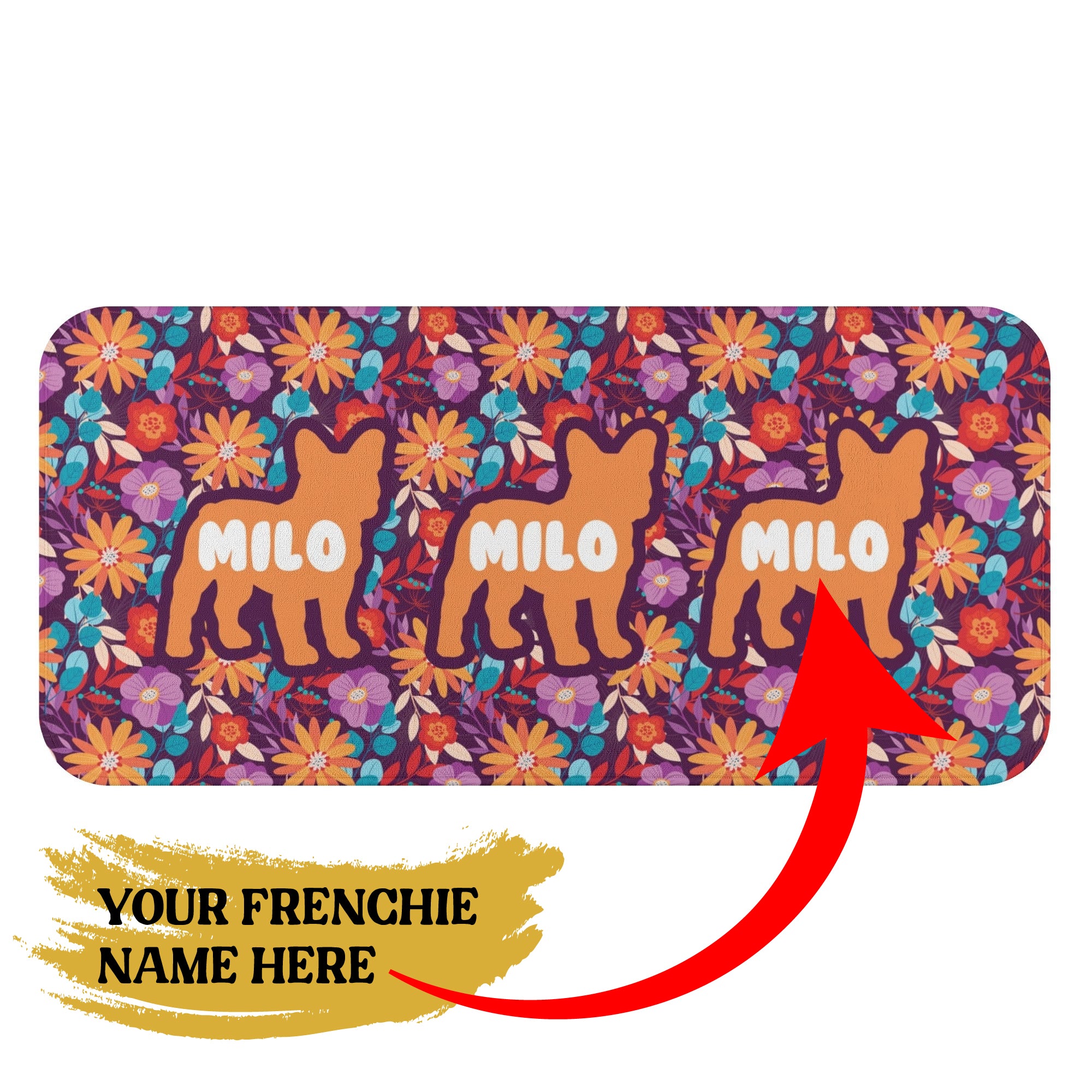 French Bulldog Personalized Frenchie Towel With Frenchie Name Durable Dog Item