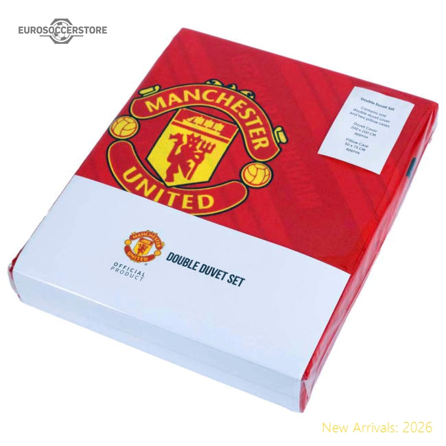 Authentic Manchester United Fc Core Stripe Double Duvet Set - Premium
