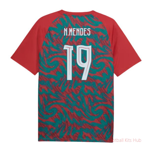[JED] 2026/27 Portugal Warm Up Jersey (Red) (N.Mendes 19)