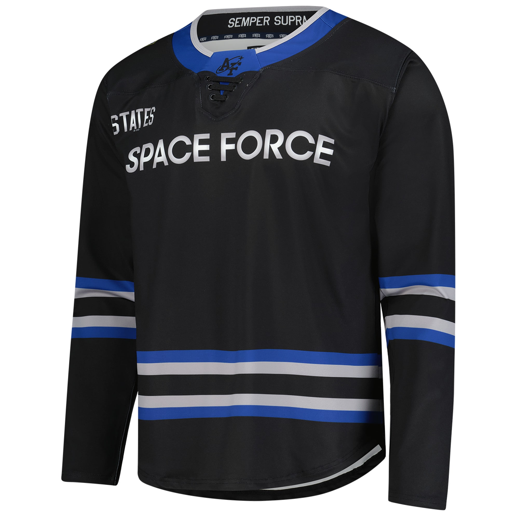 [NJP] Air Force Falcons Space Force Hockey Replica Jersey - Black