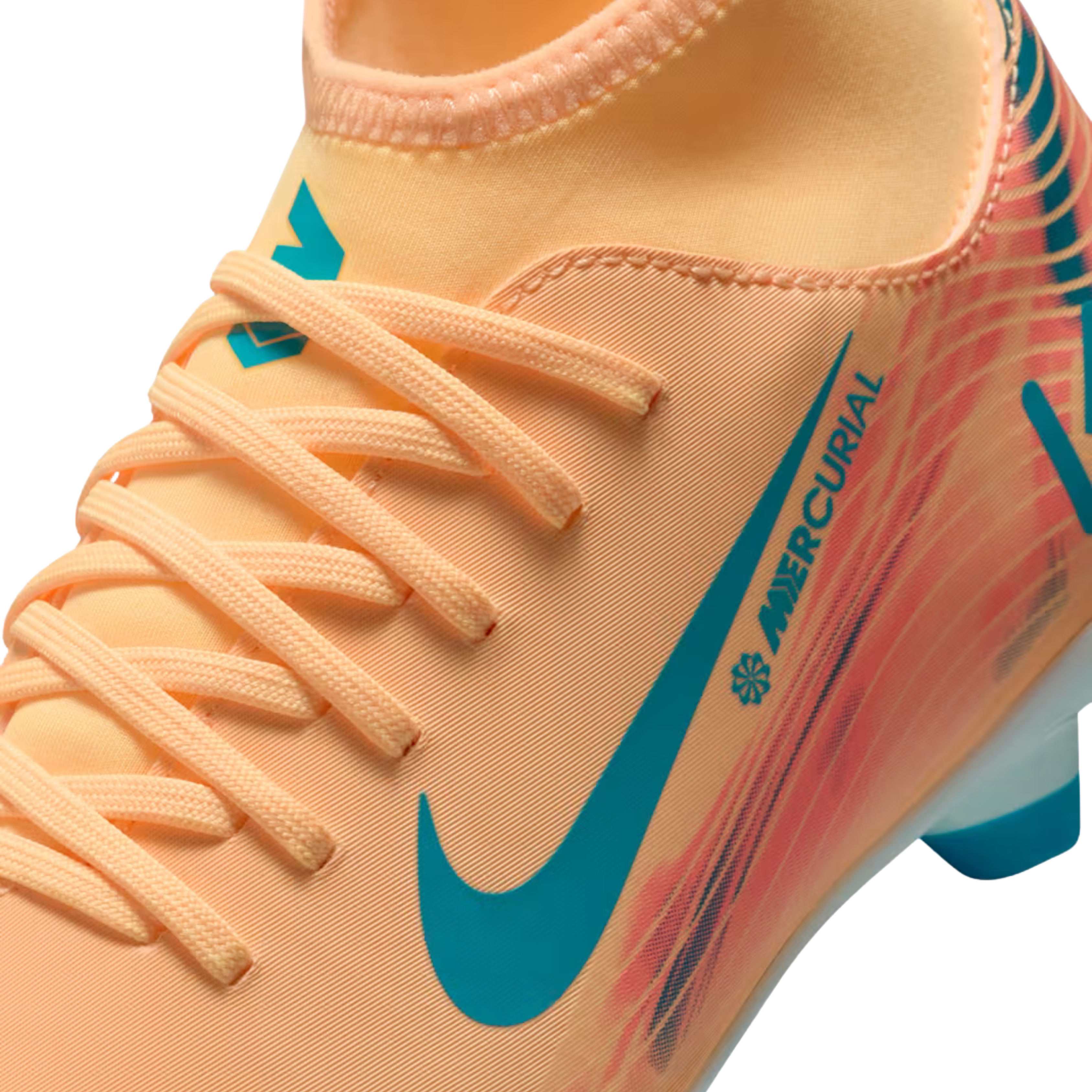 Nike Youth Junior Superfly 10 Club Kylian Mbappé Firm/Multi Ground Soccer Cleats (Melon Tint/Neo Turq/Igloo)