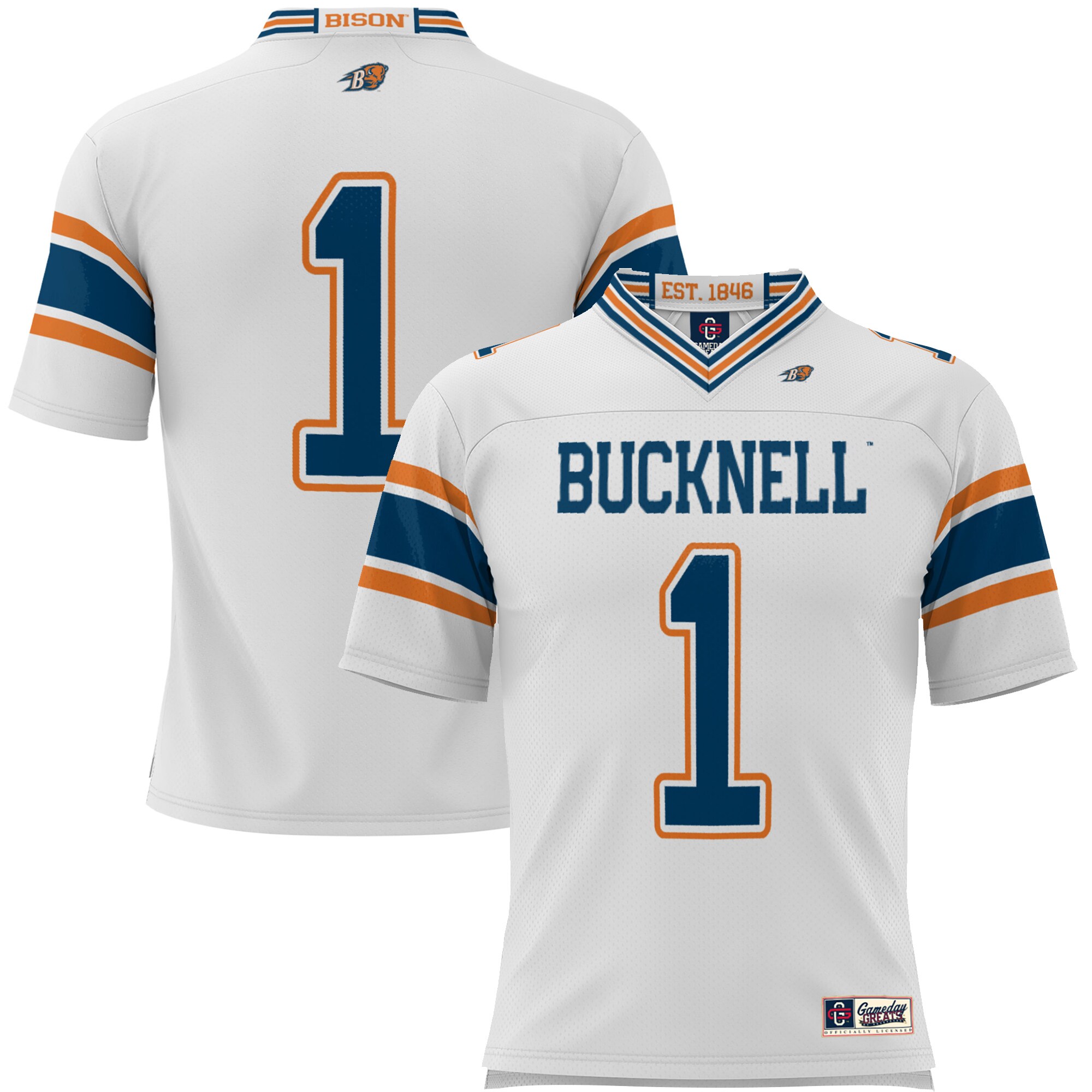 [NJP] Bucknell Bison GameDay Greats Youth Endzone Football Jersey - White