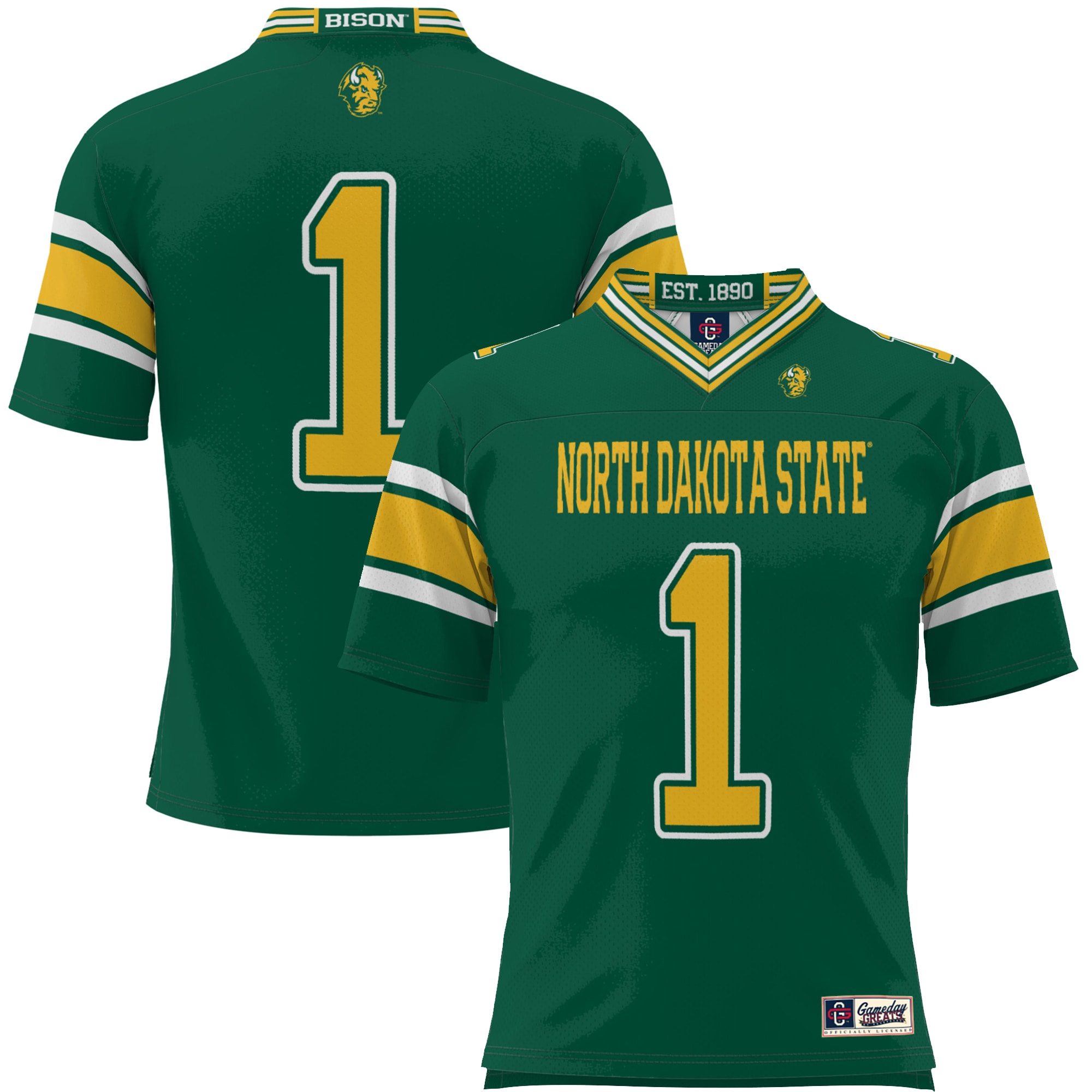 #1 NDSU Bison GameDay Greats Endzone 2026/2027 Football Jersey - Green