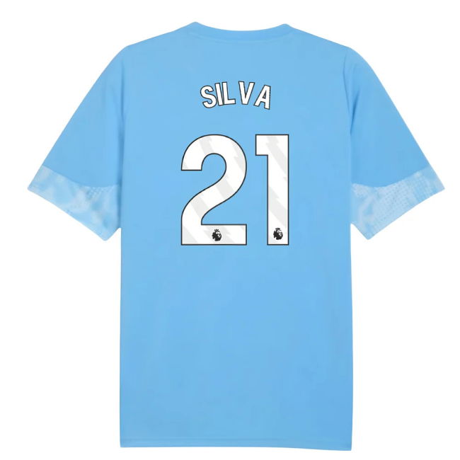 Men's 2025-2026 Man City Training Jersey (Light Blue) (Silva 21)