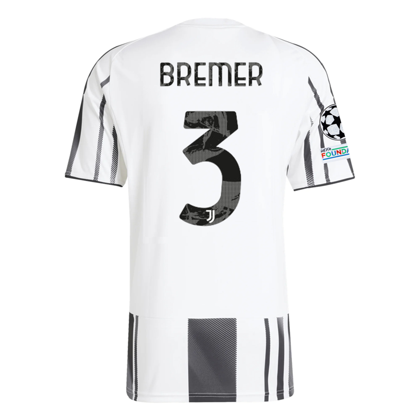 Juventus Bremer 2025-2026 UCL Home Jersey – Authentic Shirt
