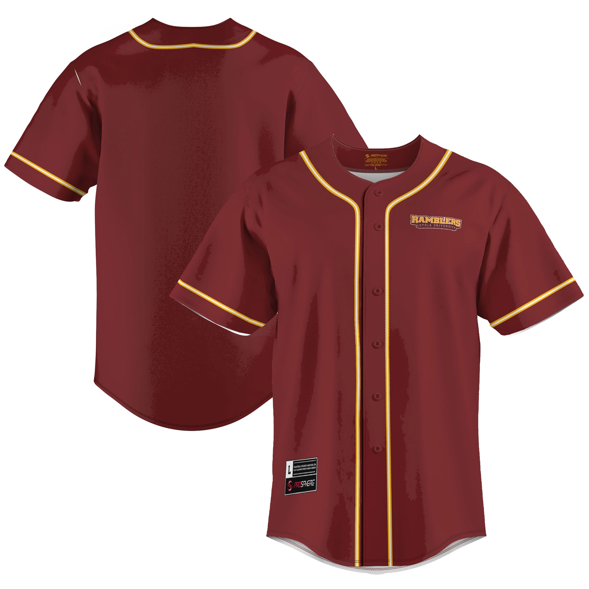 [NJP] Women's Loyola Chicago Ramblers GameDay Greats Lightweight Baseball Jersey - Maroon