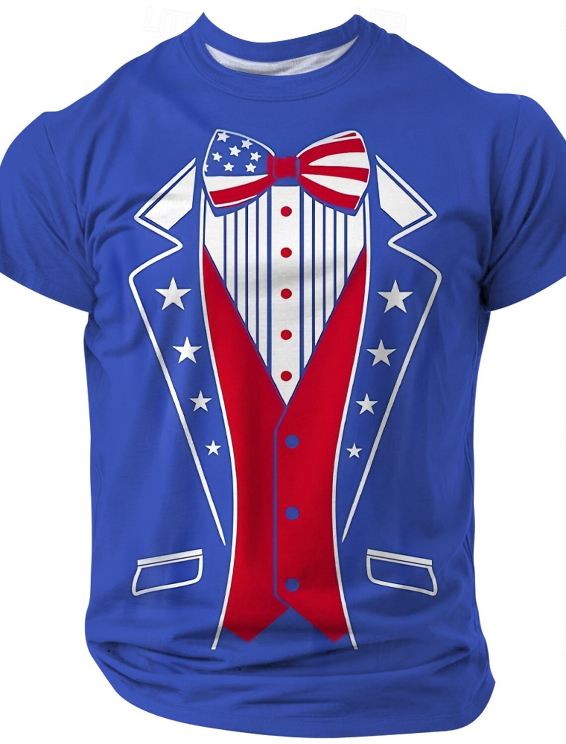 4th of July 2026 250th Memorial Day Patriotic Patriot 3D Print Crew Neck Short Sleeve T-Shirt Casual Daily Street