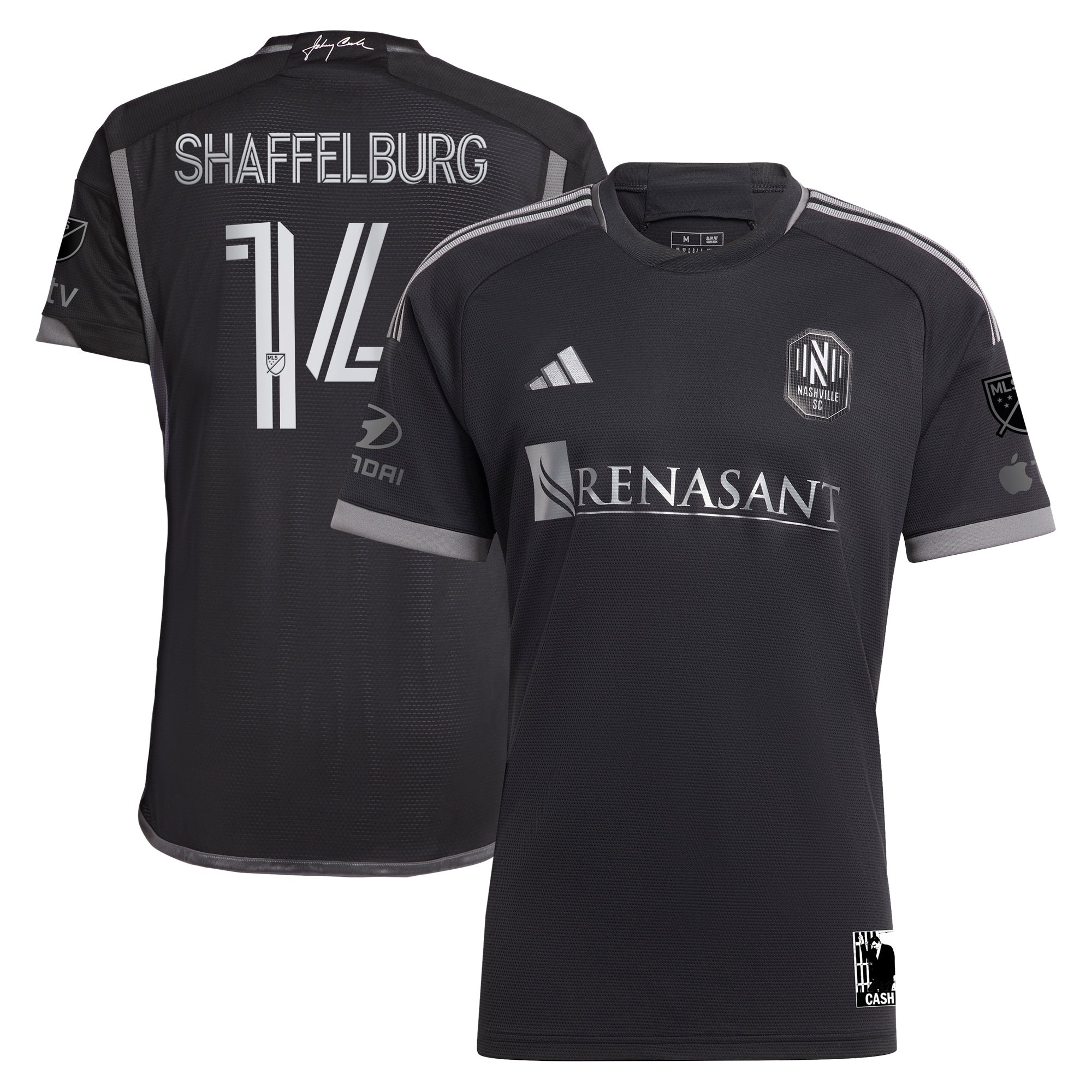 [SJH] Women's Jacob Shaffelburg Nashville SC 2024 Man In Black Kit Authentic Player Jersey - Black