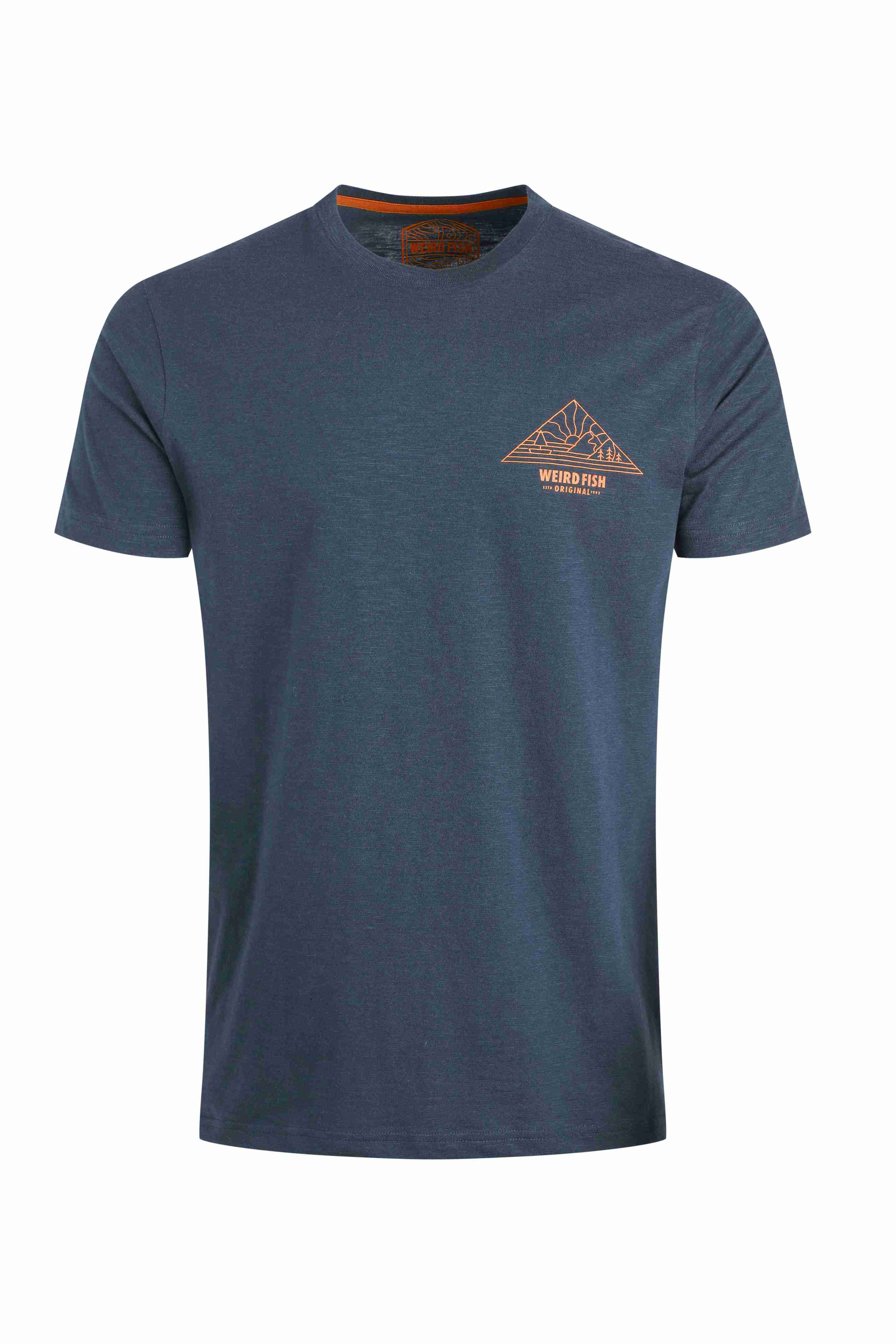 Pyramid View Back Print Graphic T-Shirt Navy