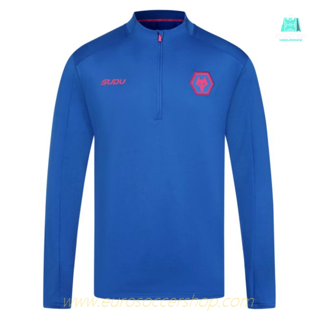 2025-2026 Wolves Players Training 1/4 Zip Top (Lapis Blue)