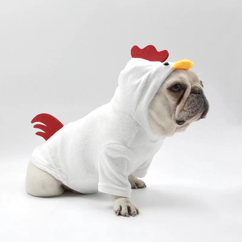 Lifestyle-Driven Chickruff Frenchie Rooster Hoodie Costume – Hallowee...