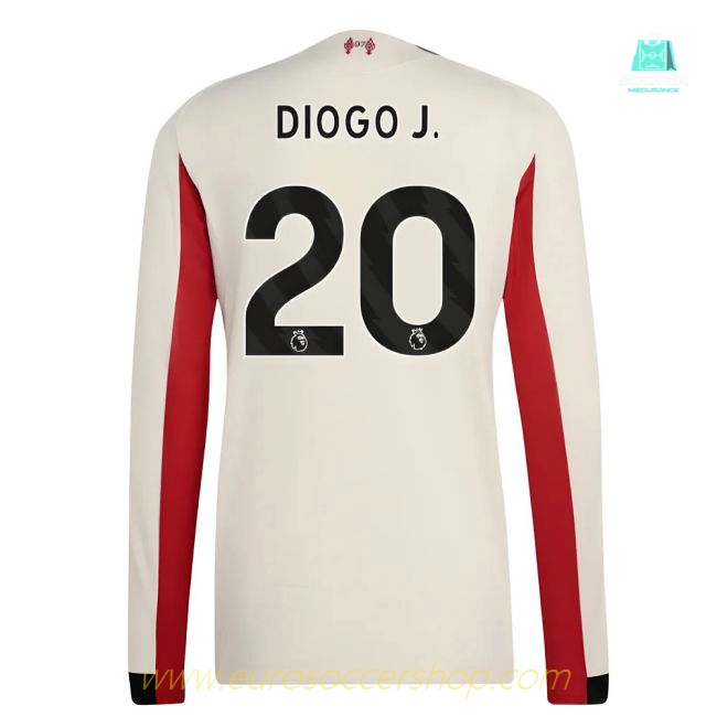 2025-2026 Liverpool Authentic Long Sleeve Away Shirt (Diogo J. 20)