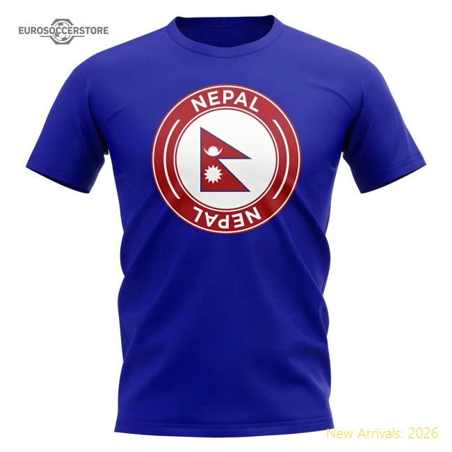 Nepal Football Badge T-shirt (royal) - Fantastic Value - Supporter Edition