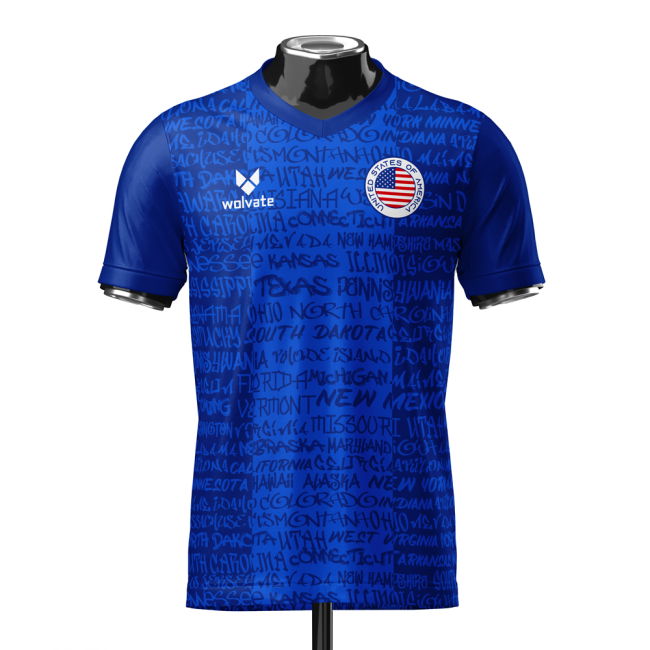 Climate-Control Exclusive-Design Usa Heritage Football Jersey Blue