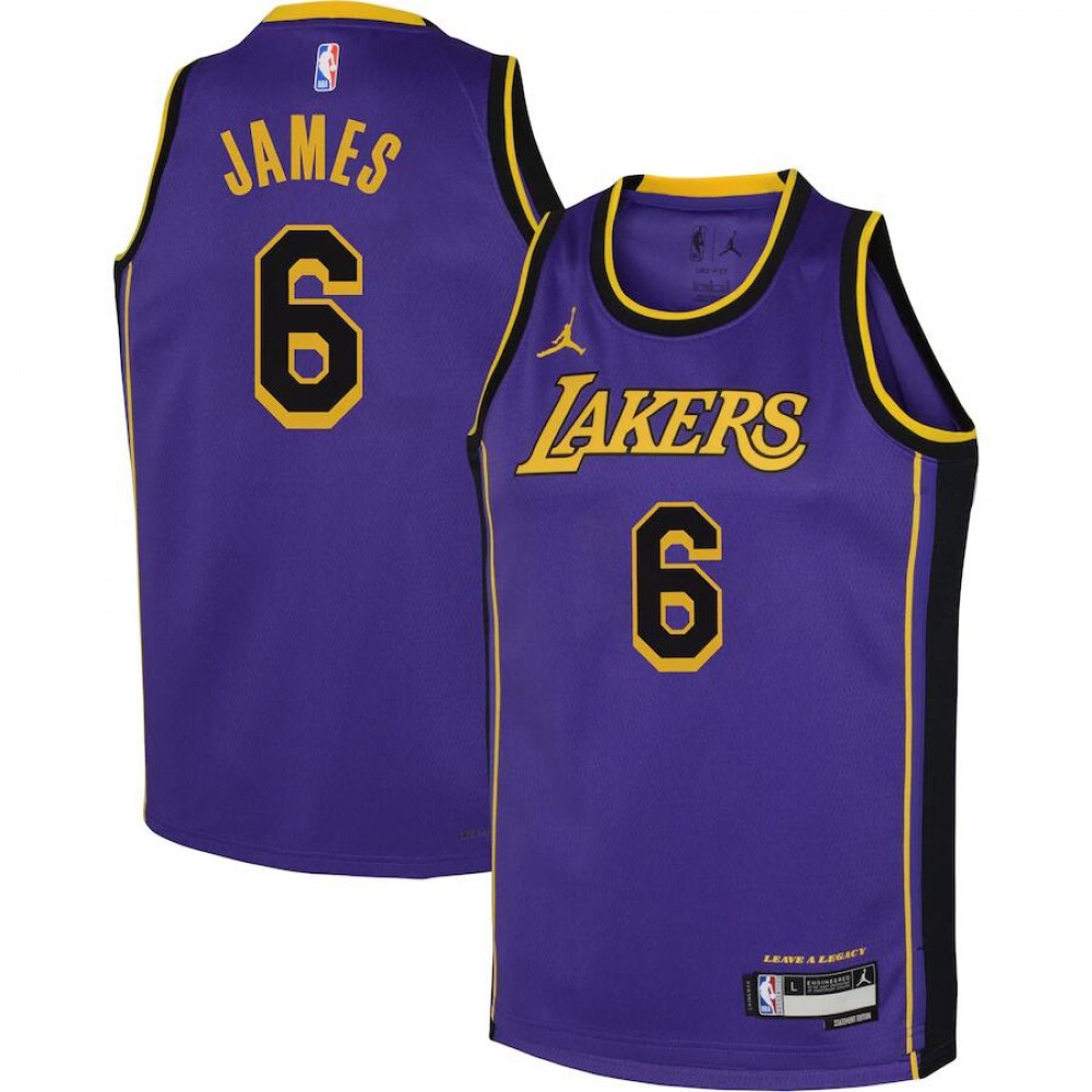 Collector's Item Rare Men's Lakers #6 LeBron Purple Basketball Jersey