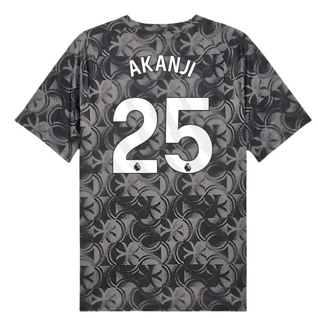 2025-2026 Man City Warm Up Jersey (Black) (Akanji 25)