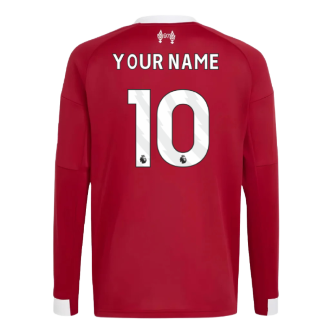 vintage 2025-2026 Liverpool Long Sleeve Home Shirt (Kids) (Your Name)