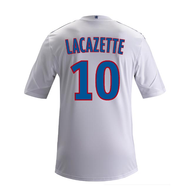 13-14 Olympique Lyonnais 10 Lacazette Home White Jersey Shirt -