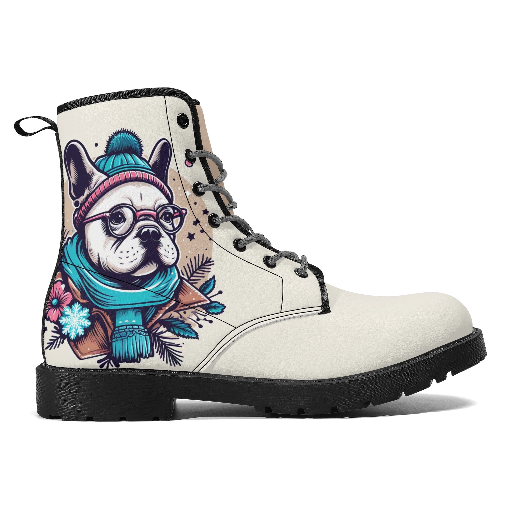 Trendy Stylish Molly - Casual Leather Boots For Frenchie Fans