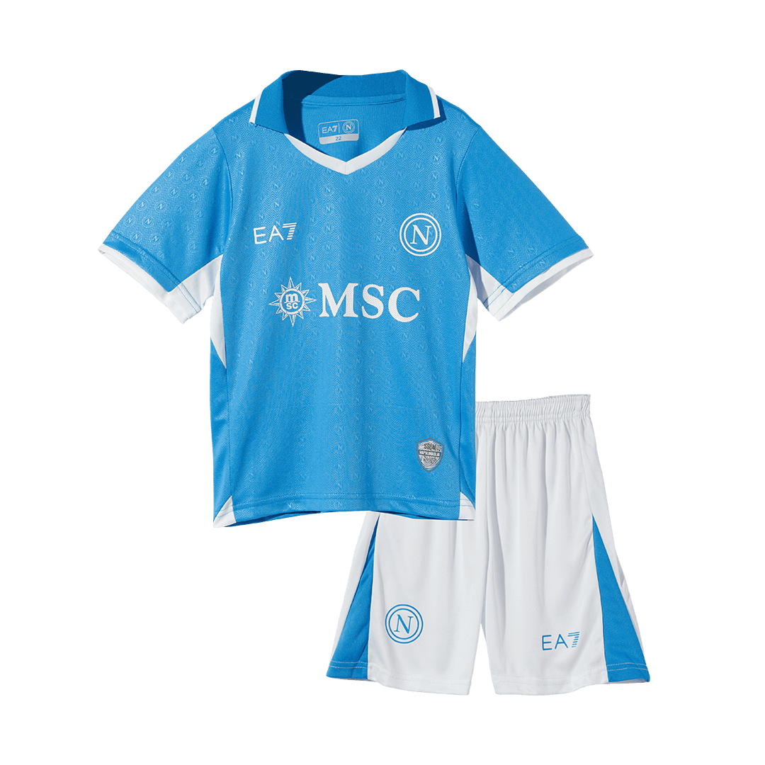 Kid's Napoli Home Soccer Jersey Kit(Jersey+Shorts) 2024/25Authentic Ki