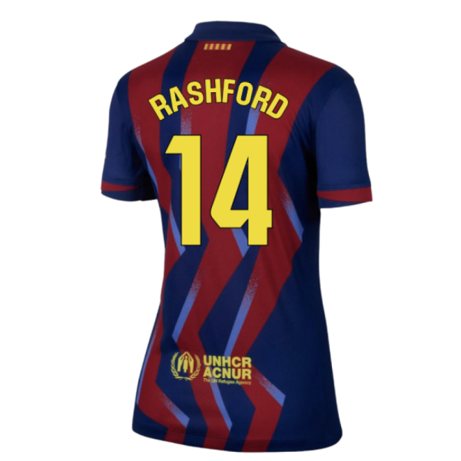 Barcelona Home Match Jersey Womens (rashford 14) Breathable
