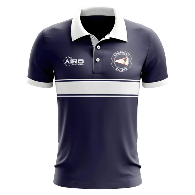 High American Samoa Concept Stripe Polo Shirt (Navy) Soccer