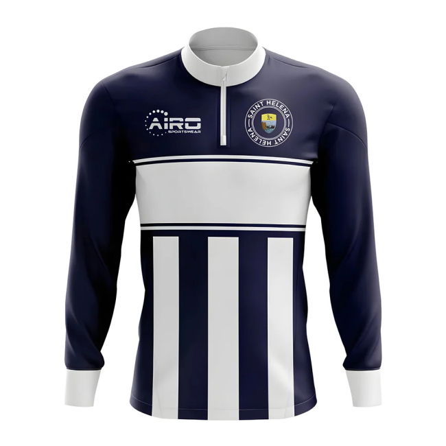 Kit Saint Helena Concept Football Half Zip Midlayer Top (Navy-White)