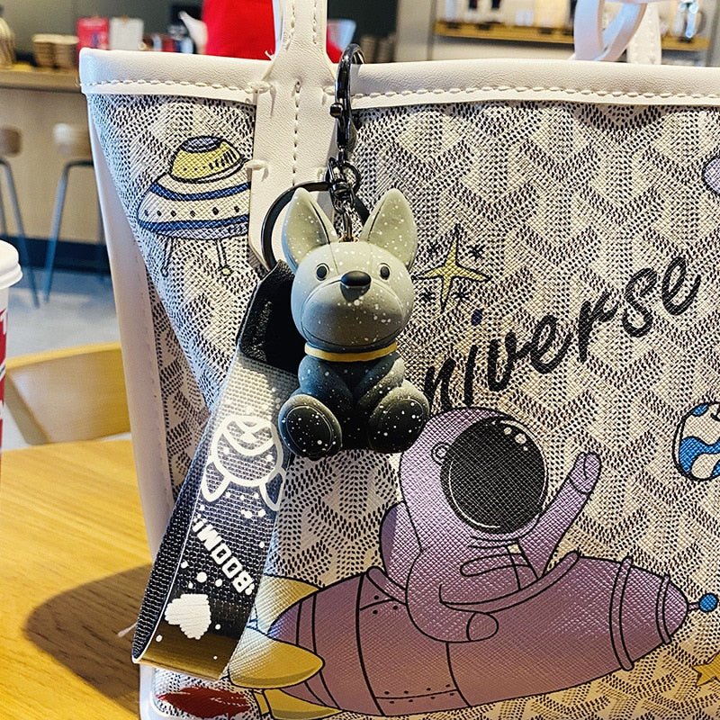 French Bulldog French Bulldog Key Pendant Colorful Keyring (wj132) Durable Dog Item