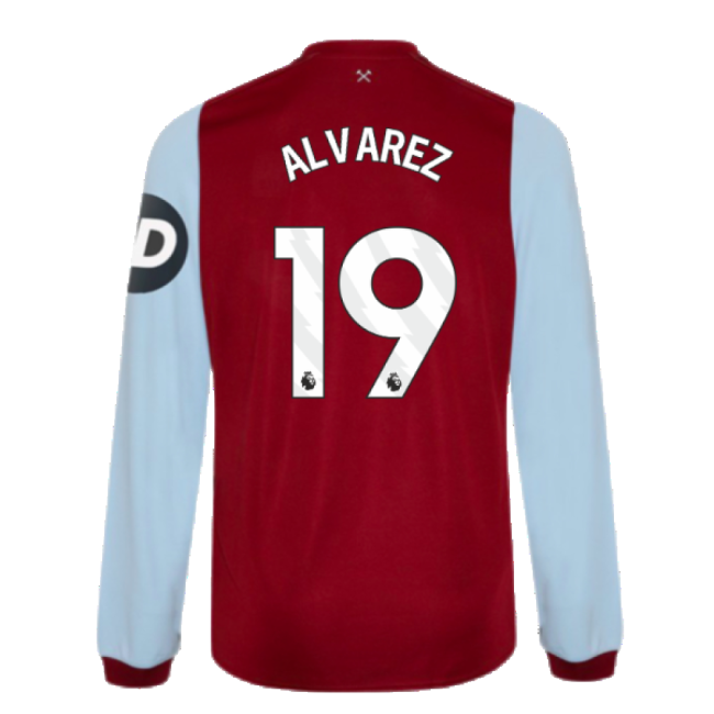 West Ham Long Sleeve official style Home Shirt 2023-2024 (Adult