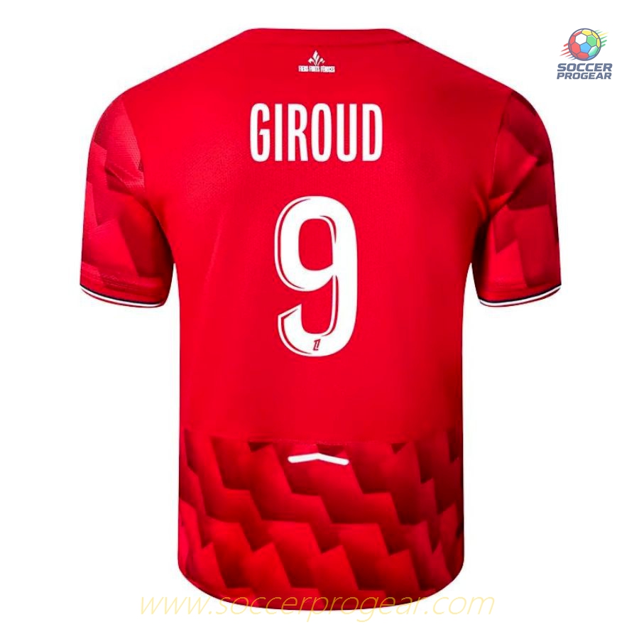 LOSC Home Football Team Shirt Youth Football Jersey 2025-2026 Season Olivier Giroud