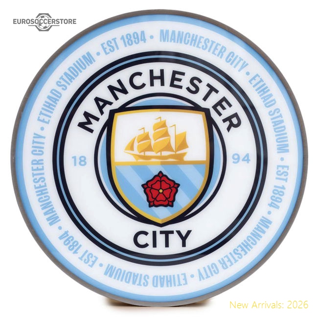 Official Manchester City Fc 12 Inch Led Wall Light - Premium Quality