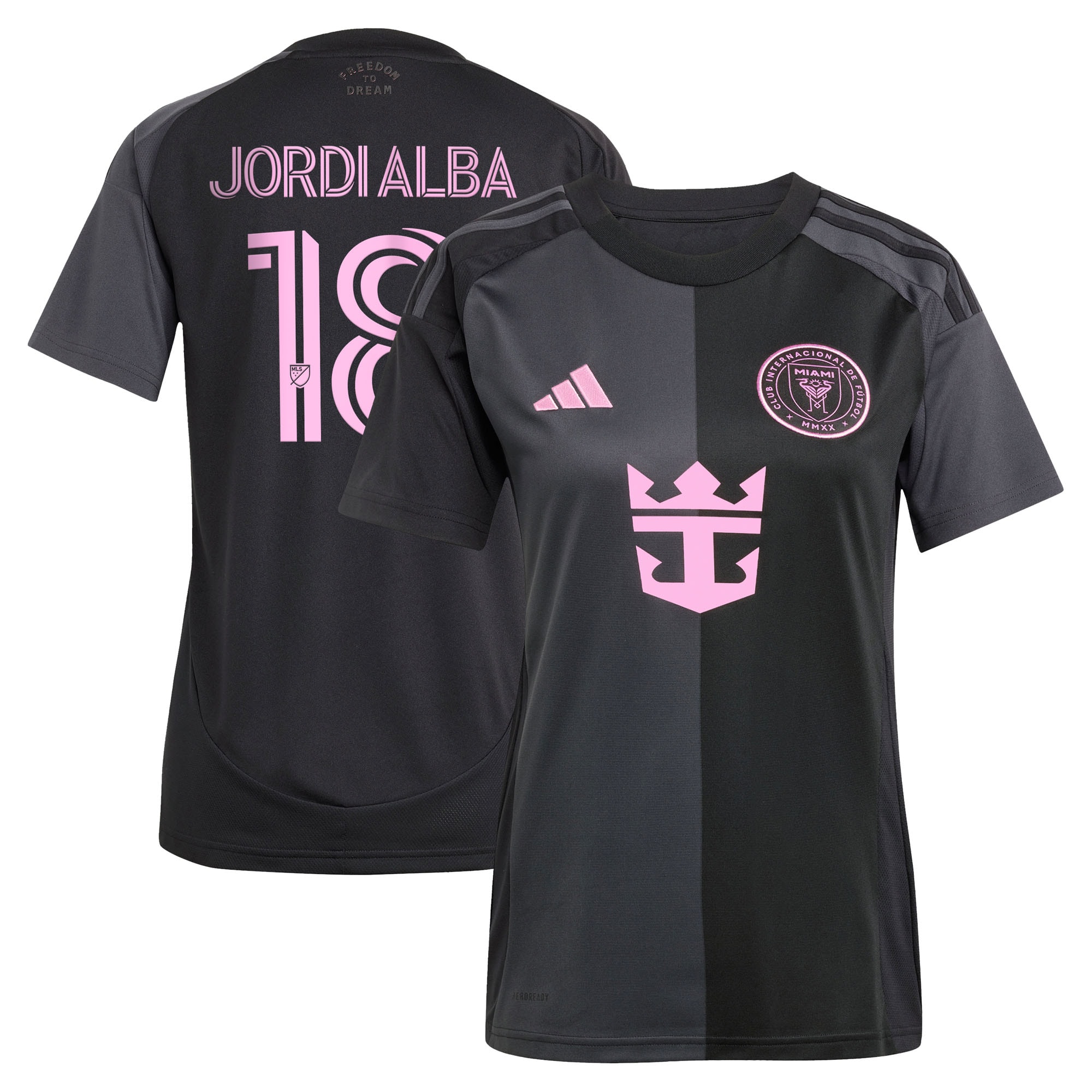 [SJH] Jordi Alba Ramos Inter Miami CF Women's 2025 The Fortitude Kit Replica Player Jersey - Black