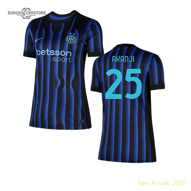 Inter Milan 2024-25 Home Fan Version For Women (Akanji Soccer Jersey