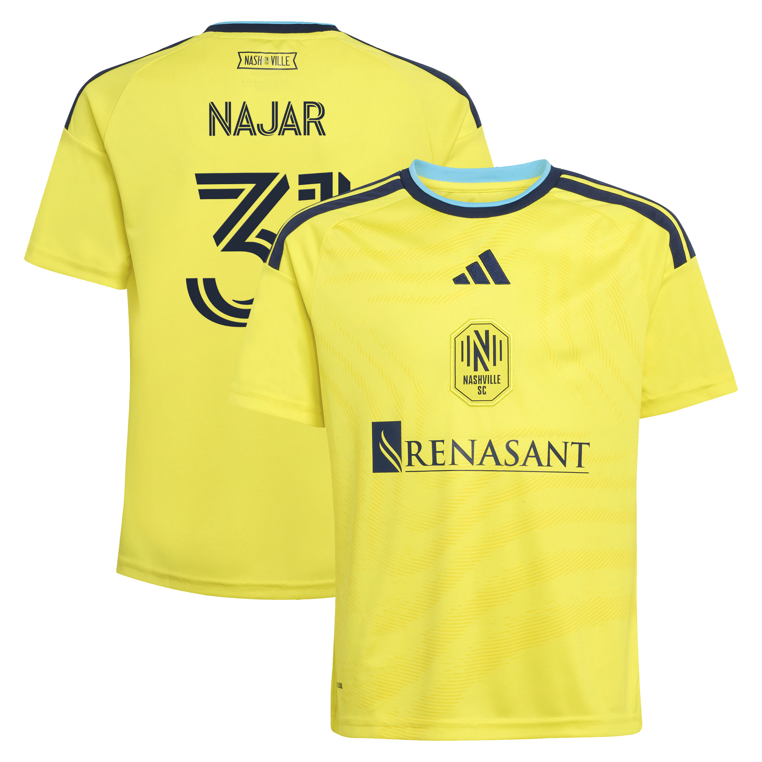 [SJH] Andy Najar Nashville SC Youth 2026 The Reverb Kit Replica Jersey - Yellow