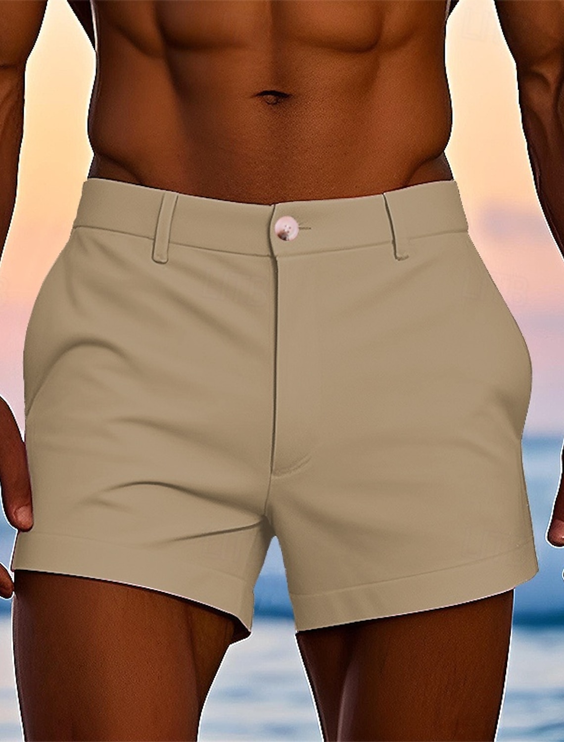 Men's Dress Shorts Work Shorts Golf Shorts Pocket Plain Comfort Breathable Short Outdoor Business Sports Casual White Yellow