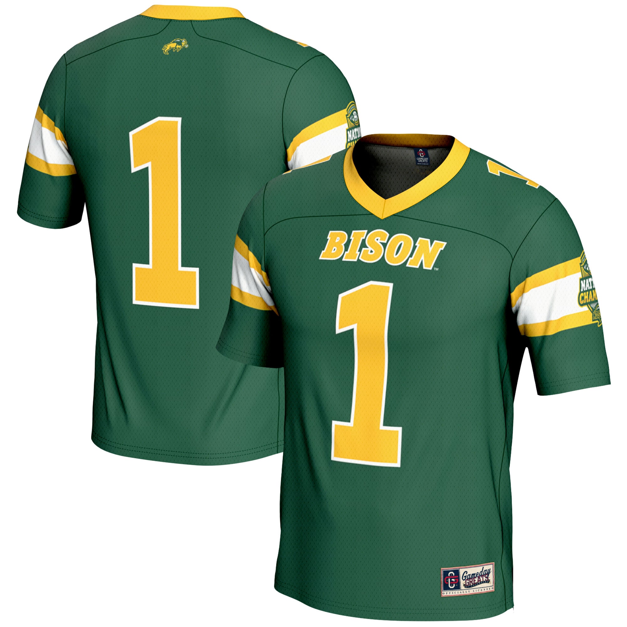#1 NDSU Bison GameDay Greats Youth 2024 NCAA FCS Football National Champions Lightweight Fashion 2026 Season Football Jersey - Green