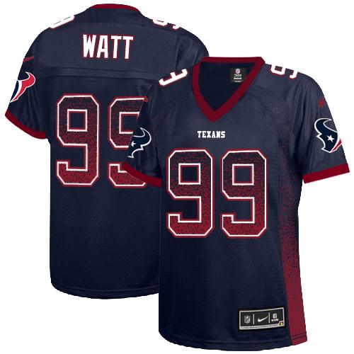 Authentic NFL Houston Texans #99 J.J. Watt Navy Elite Jersey