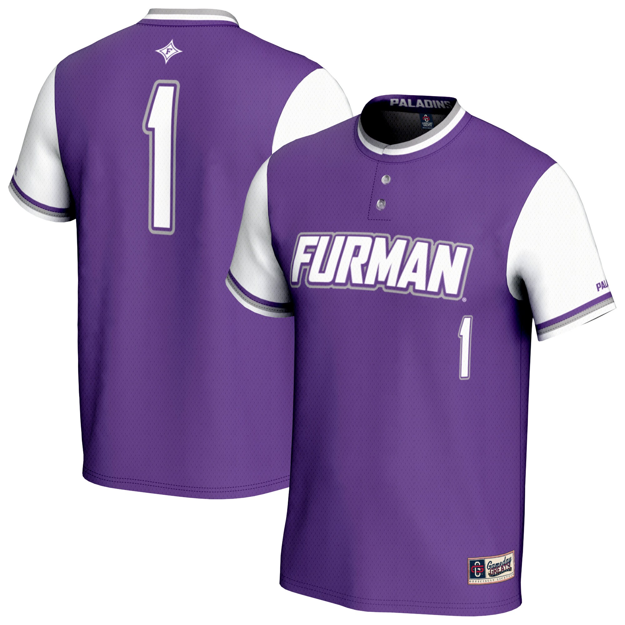 [DDG] Furman Paladins GameDay Greats Youth Lightweight Collegiate Softball Fashion Jersey - Purple
