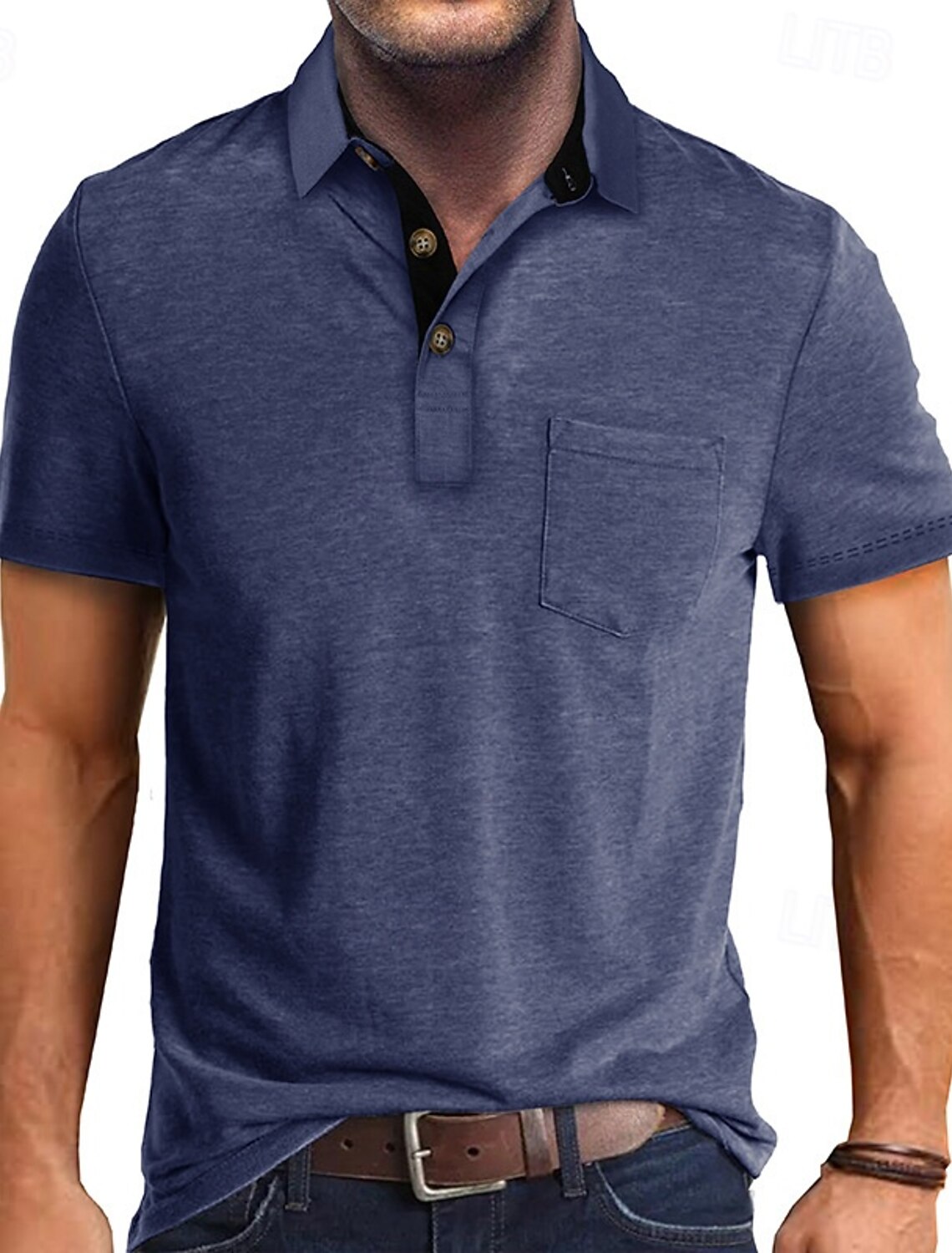 Men's Golf Shirt Polos Shirts Work Casual Lapel Short Sleeve Basic