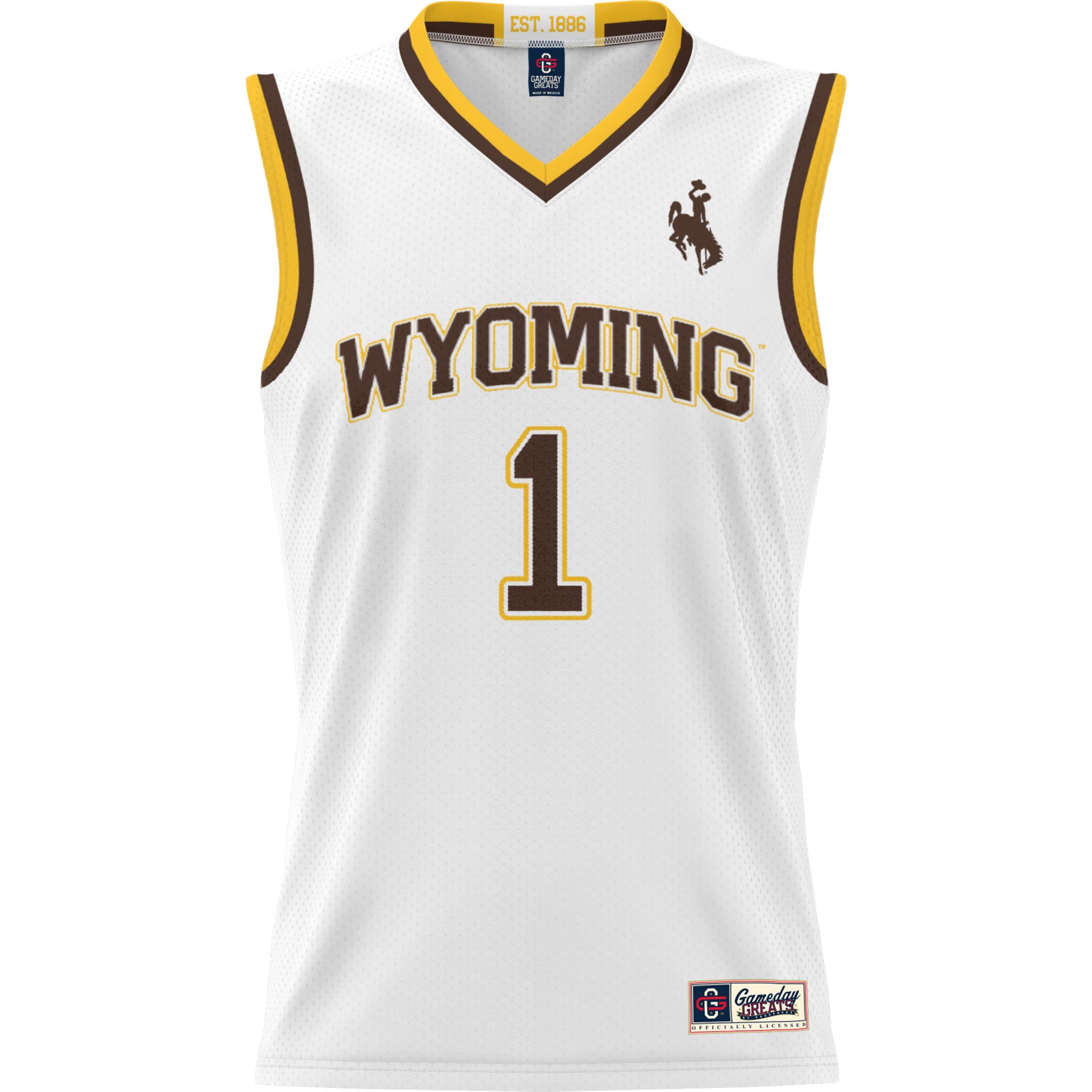 [NJP] Wyoming Cowboys GameDay Greats Youth Lightweight Basketball Jersey - White