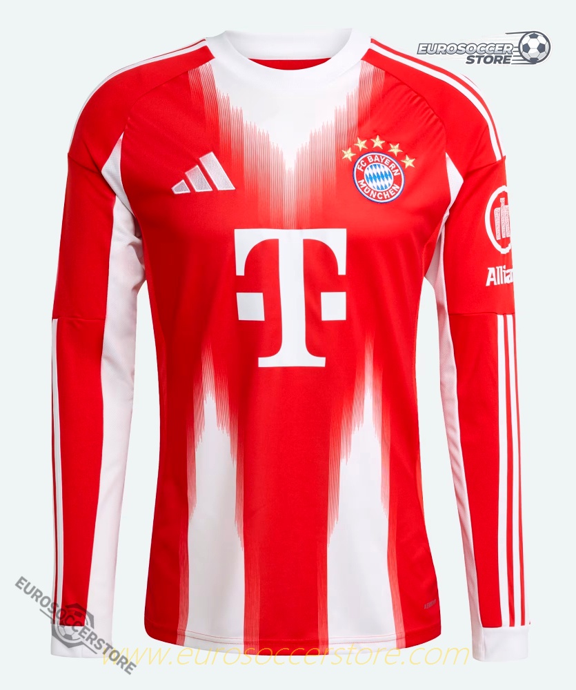 25-26 Season Bayern Munich Home Long Sleeve Jersey with Kane 9 Printing