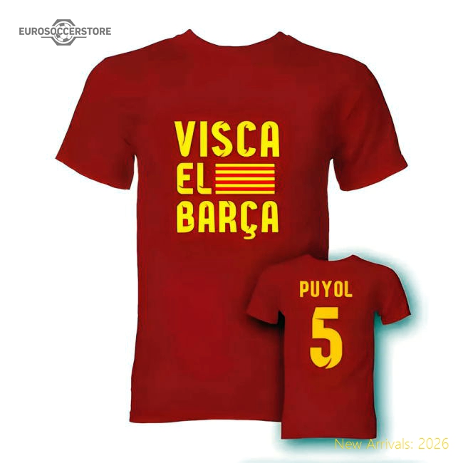 Carlos Puyol Visca El Barca Hero T-Shirt (Red)