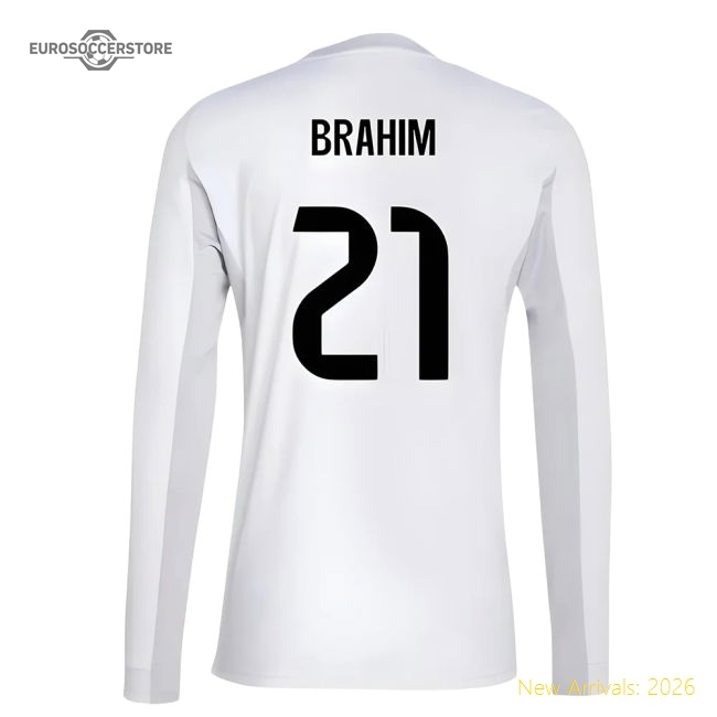 Authentic 2025-2026 Real Madrid Long Sleeve Home Shirt (Brahim 21)