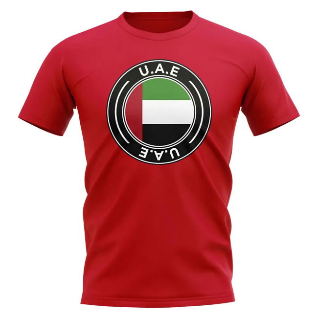 Fan-Favorite Elite Uae Football Badge T-Shirt (Red) Tournament-Edition