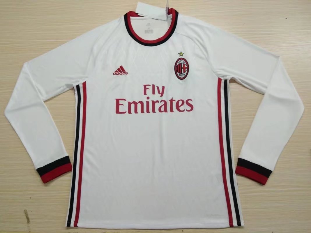 AC Milan Away 201718 LS Soccer Jersey Shirt - Official Replica 9591